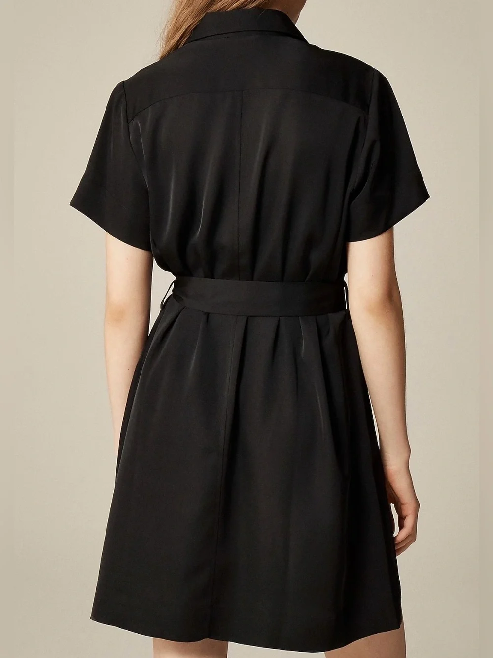 J. Crew Black Mini Satin Short-Dress Sz 8 NWOT